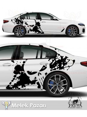 Kuru Kafa Çamurluk Oto Sticker, Kuru Kafa Araba Yan Kapı Çıkartma