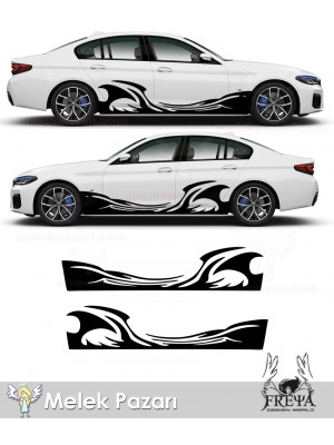 Tribal Yan Kapı AltıOto Sticker, Tibak Yan Göde Araba Çıkartma