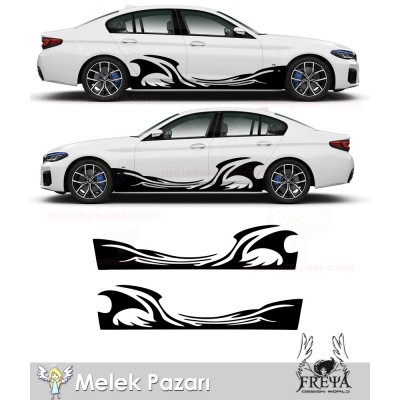 Tribal Yan Kapı AltıOto Sticker, Tibak Yan Göde Araba Çıkartma