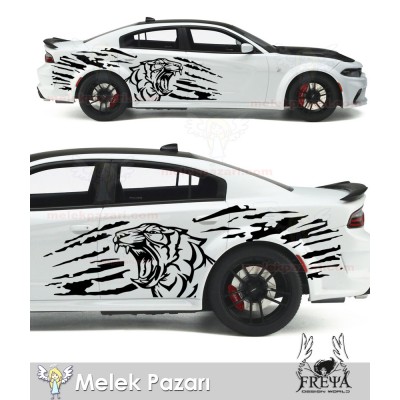 Kaplan Oto Sticker, Kaplan Arka Çamurluk Araba Çıkarma