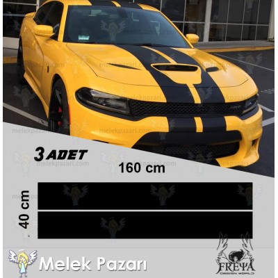 Şerit Araba Kaput Sticker, Yarış Şeridi Oto Sticker, Araba Şerit Çıkartması