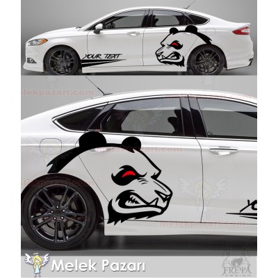 Kızgın Panda Oto Arka Çamuruk Sticker, Araba Çamurluk Yan Kapı Çıkırtma