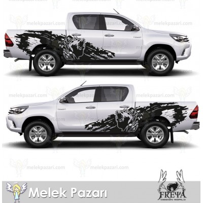 Ayı Off Road Yan Gövde Sticker. Ayı Kamyonet Sticker.