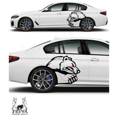 Kızgın Ayı Oto Arka Çamurluk Sticker