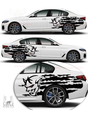 Şeytan Çamurluk Üstü Yan Gövde Oto Sticker, Araba Stickerı Şeytan Çamurluk Üstü Yan Gövde Oto Sticker, Araba Stickerı