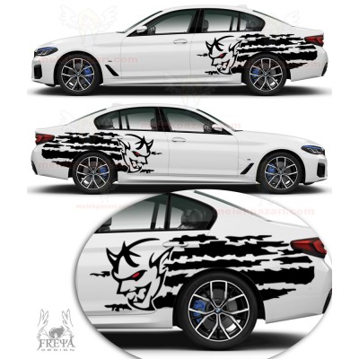 Şeytan Çamurluk Üstü Yan Gövde Oto Sticker, Araba Stickerı