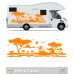 Aslan Karavan Sticker. Afika Doğa Manzarası Kamp Karavan Sticker