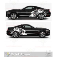 Aslan Çamurluk Üstü Yan Gövde Oto Sticker, Araba Stickerı 