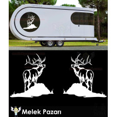 Geyik Oto Sticker, Geyik karavan Sticker 