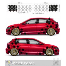 Petek Araba Arka Çamurluk Sticker, Petek Oto Sticker Kaplama 