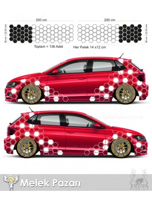 Petek Araba Arka Çamurluk Sticker, Petek Oto Sticker Kaplama Petek Araba Arka Çamurluk Sticker, Petek Oto Sticker Kaplama