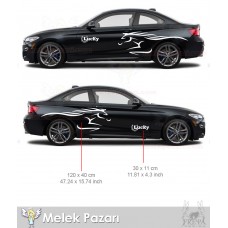 Lucky Yarış Atı Yan Gövde Sticker. At Oto Çamurluk Sticker 