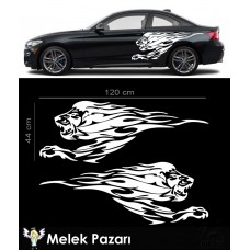 Tribal Aslan Çamurluk Üstü Yan Gövde Oto Sticker 