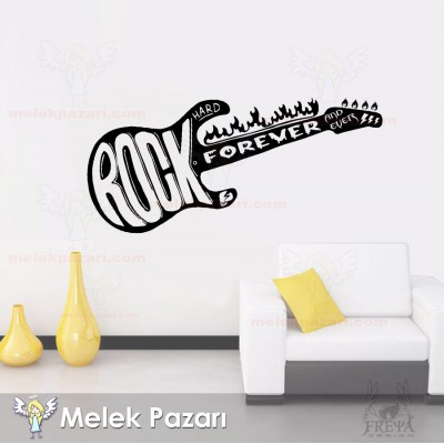 Rock'n Roll, Gitar Forever And Ever Müzik Duvar Sticker