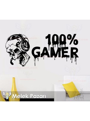 Gamer Oyuncu Duvar Sticker, Oyun Salonu Sticker