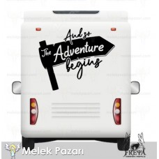 Adventure Begins Karavan Sticker. Karavan Çıkartmaları 