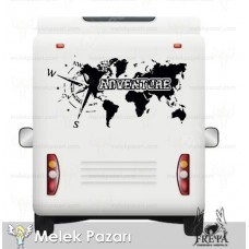 Adventure Pusula Dünya Off Road Karavan Sticker