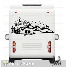 Adventure Çekme Karavan ve Geyik Sticker 