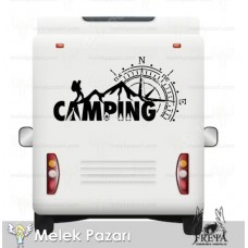 Dağcı Camping Pusula Karavan Sticker. Karavan Çıkartmaları 