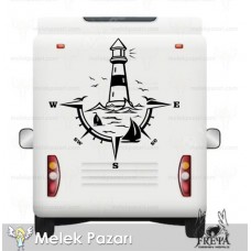 Deniz Fneri Pusula Karavan Sticker. Karavan Çıkartmaları 