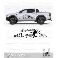 Evolution Karavan Sticker. Evrim Kamp Karavan Çıkartma