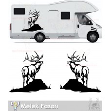 Geyik Oto Sticker, Geyik karavan Sticker 
