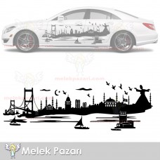 İstanbul Manzarası Semazen Araba Sticker, Karavan Sticker 