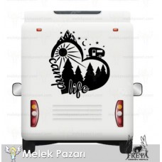 Kamp Life Kalp Karavan Sticker. Karavan Çıkartmaları
