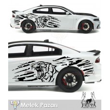 Kaplan Oto Sticker, Kaplan Arka Çamurluk Araba Çıkarma 