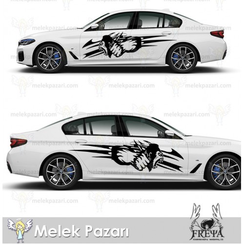 King Kong Oto Yan Kapı Sticker, Çıkartma