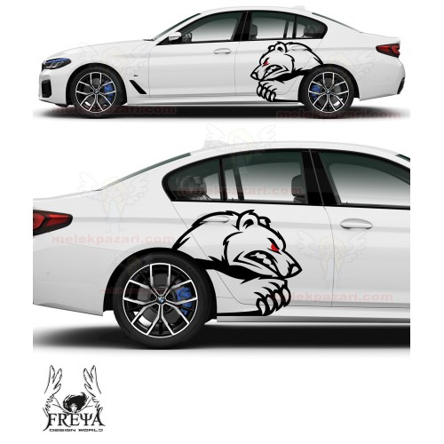 Kızgın Ayı Oto Arka Çamurluk Sticker