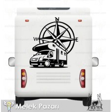 Moto Pusula Karavan Sticker. Karavan Çıkartmaları