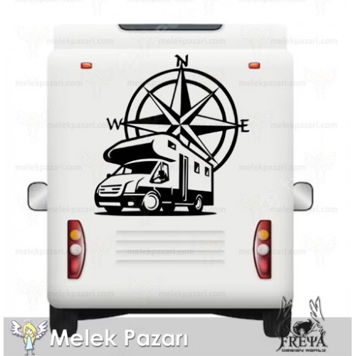 Pusula Karavan Sticker. Karavan Çıkartmaları