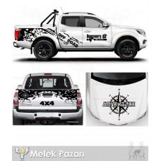 Off Rad Pickup Gövde Kaplama Sticker. 4x4 Discovery Pusula Kamyonet Kaplama Sticker