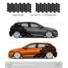 Petek Araba Arka Çamurluk Sticker, Petek Oto Sticker Kaplama 