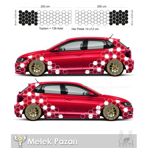 Petek Araba Arka Çamurluk Sticker, Petek Oto Sticker Kaplama