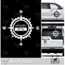 Pusula Karavan Sticker. Vanlife Pusula Karavan Çıkartması. 