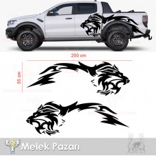 Tribal Aslan Kafası Off Road Çamurluk Üstü Yan Gövde Oto Sticker