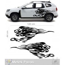 Tribal Aslan Çamurluk Üstü Yan Gövde Oto Sticker 