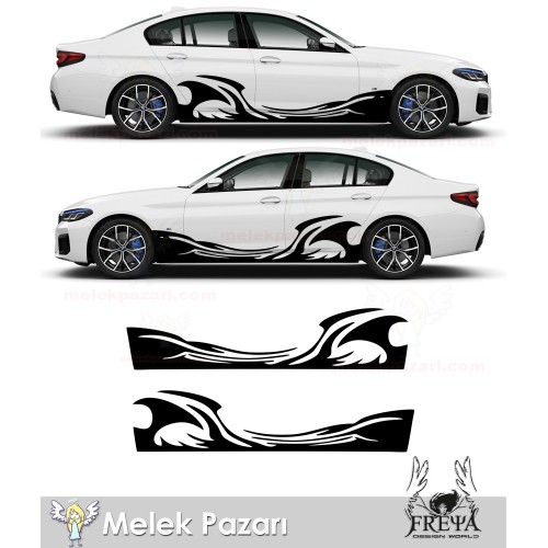 Tribal Yan Kapı AltıOto Sticker, Tibak Yan Göde Araba Çıkartma