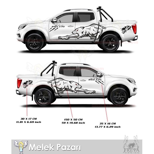 Vahşi Aslan Off Road Yan Gövde Sticker. Wild Life Off Road Sticker