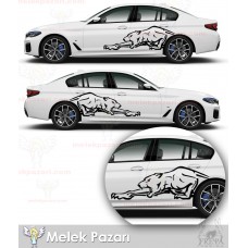 Vahşi Aslan Yan Gövde Sticker. Oto Çamurluk Sticker 