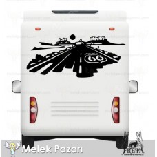 Yol Manzarası Off Road Karavan Sticker. Off Road  Çıkartmaları 