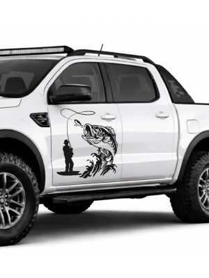 Balık Avı Araba Sticker - 1695