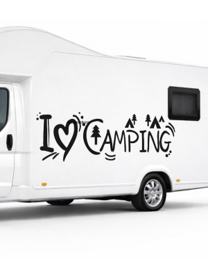 I Love Camping Kamp, Karavan Sticker 1699