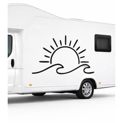 Güneş ve deniz dalgası Karavan Sticker 1701 Güneş ve deniz dalgası Karavan Sticker 1701