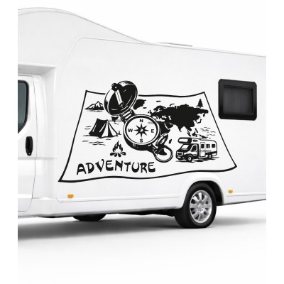 Adventure Yazı Tercihli MotoKaravan Dünya Pusula Çekme Karavan Sticker 1702 Adventure Yazı Tercihli MotoKaravan Dünya Pusula Çekme Karavan Sticker 1702