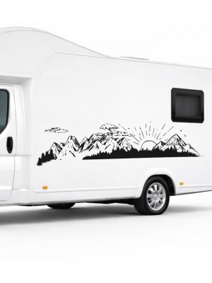 Doğa Manzara Kamp Karavan Sticker Doğa Manzara Kamp Karavan Sticker