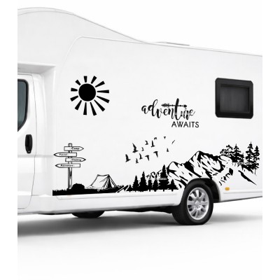 Adventure Doğa Manzarası Kamp, Karavan Sticker Adventure Doğa Manzarası Kamp, Karavan Sticker