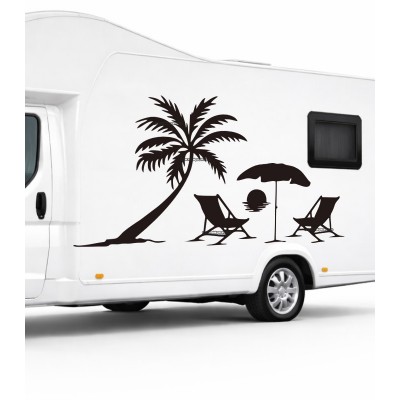 Palmiye Manzara Kamp, Karavan Sticker Palmiye Manzara Kamp, Karavan Sticker